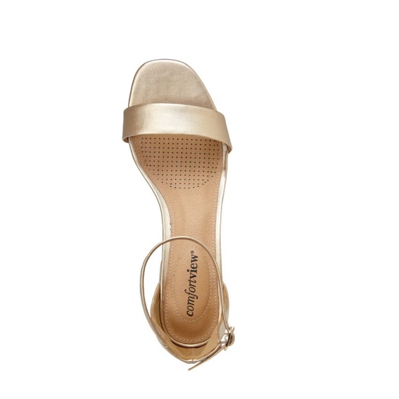COMFORTVIEW The Orly Sandal Gold Strappy Sandals Low Heel- Size 10W - Picture 4 of 11